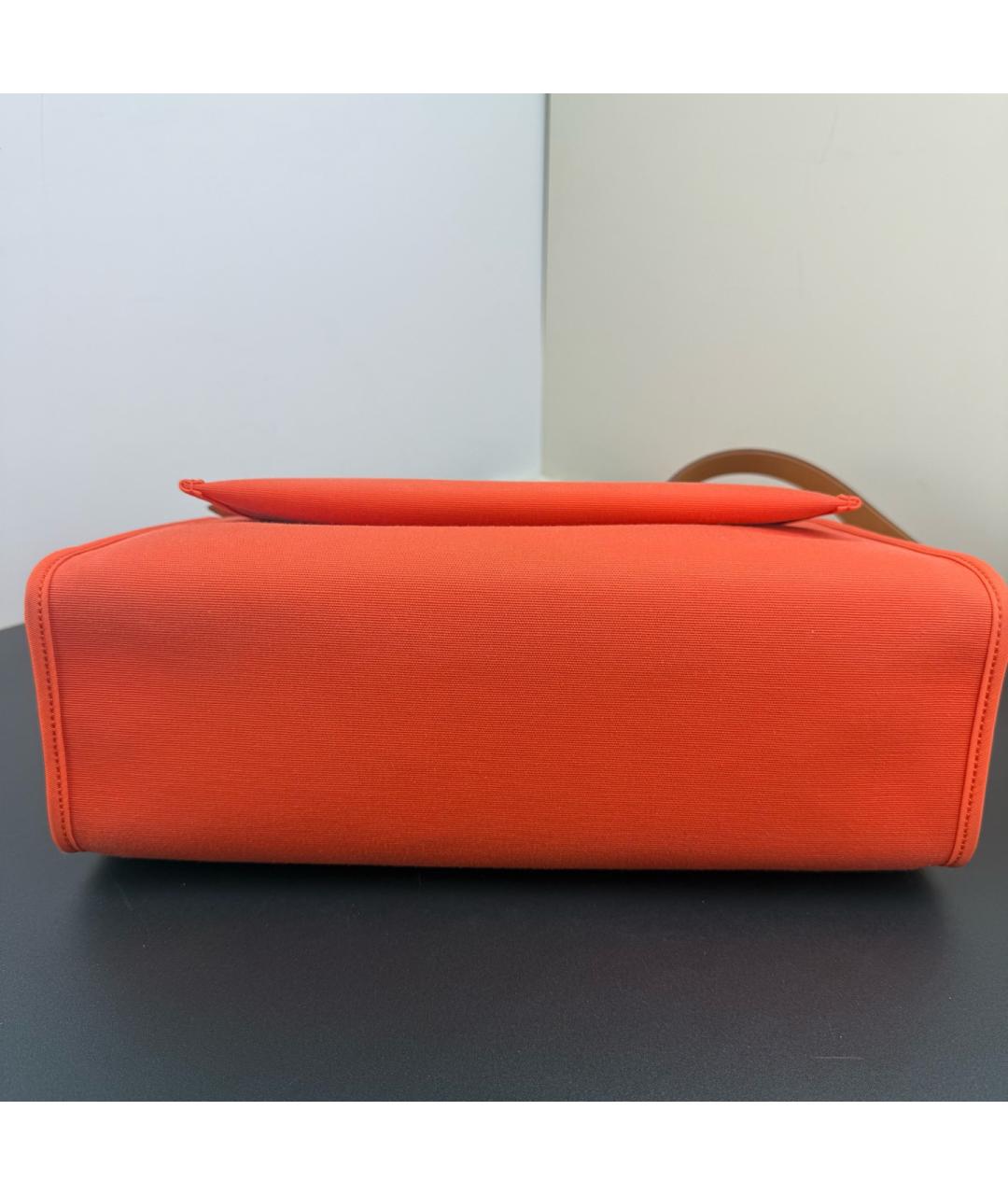 HERMES Оранжевая тканевая сумка через плечо, фото 3