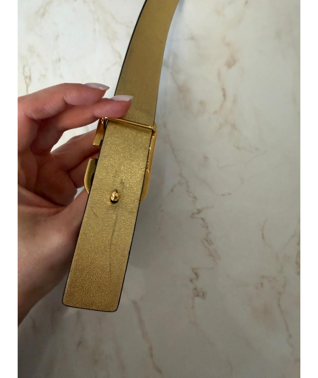 VALENTINO Темно-синий кожаный ремень, фото 5