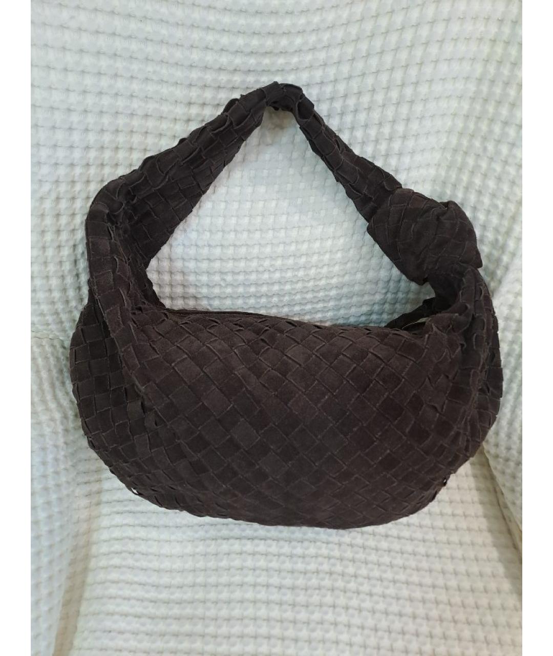 BOTTEGA VENETA Коричневая замшевая сумка через плечо, фото 5