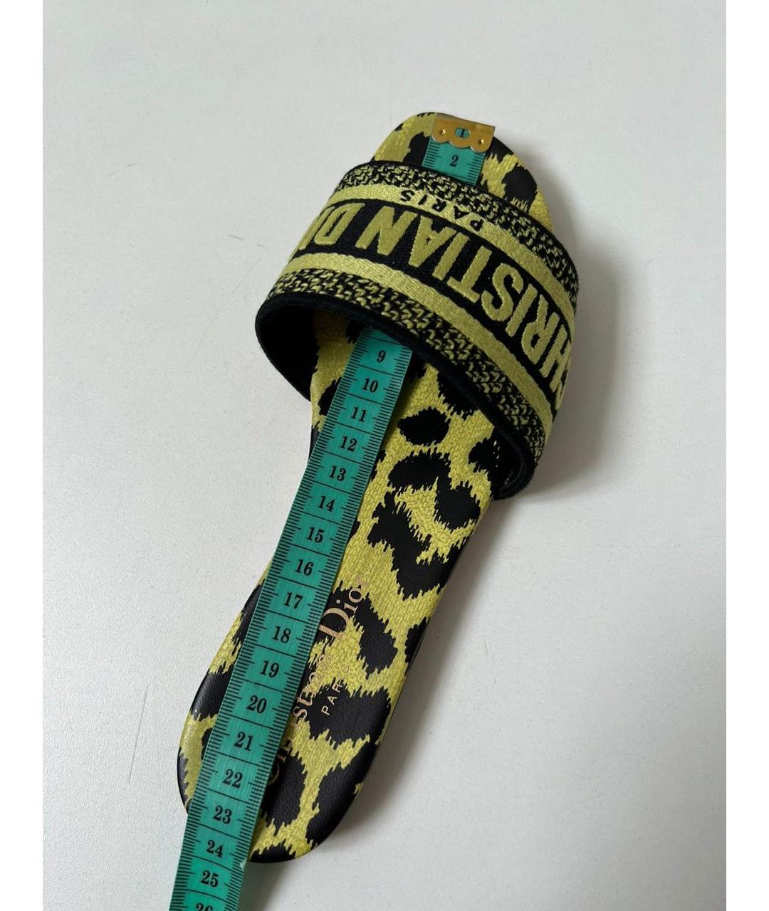 CHRISTIAN DIOR Мульти текстильные шлепанцы, фото 5