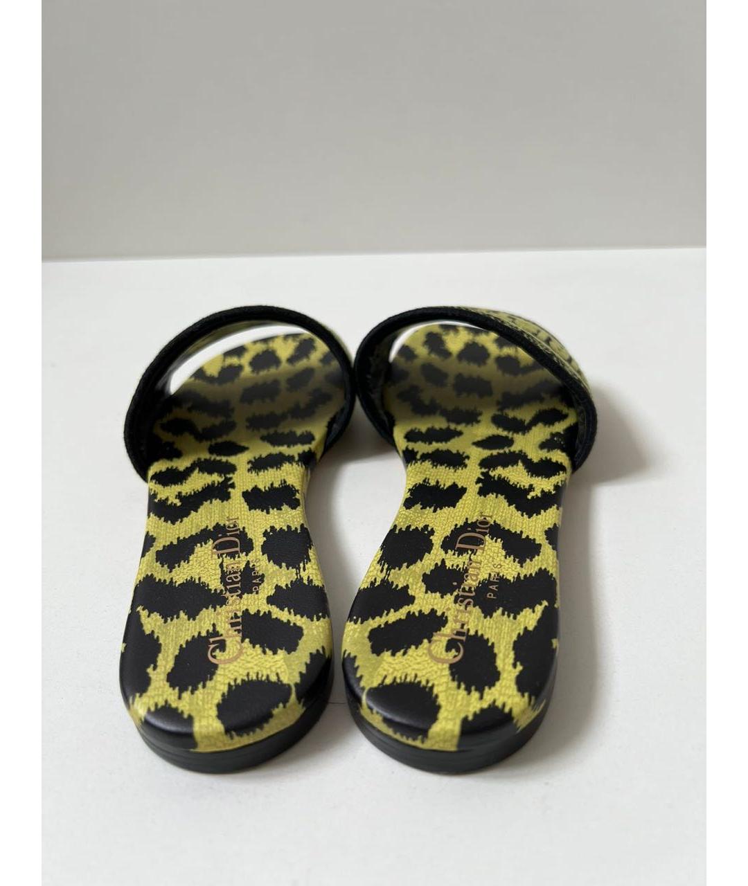 CHRISTIAN DIOR Мульти текстильные шлепанцы, фото 4