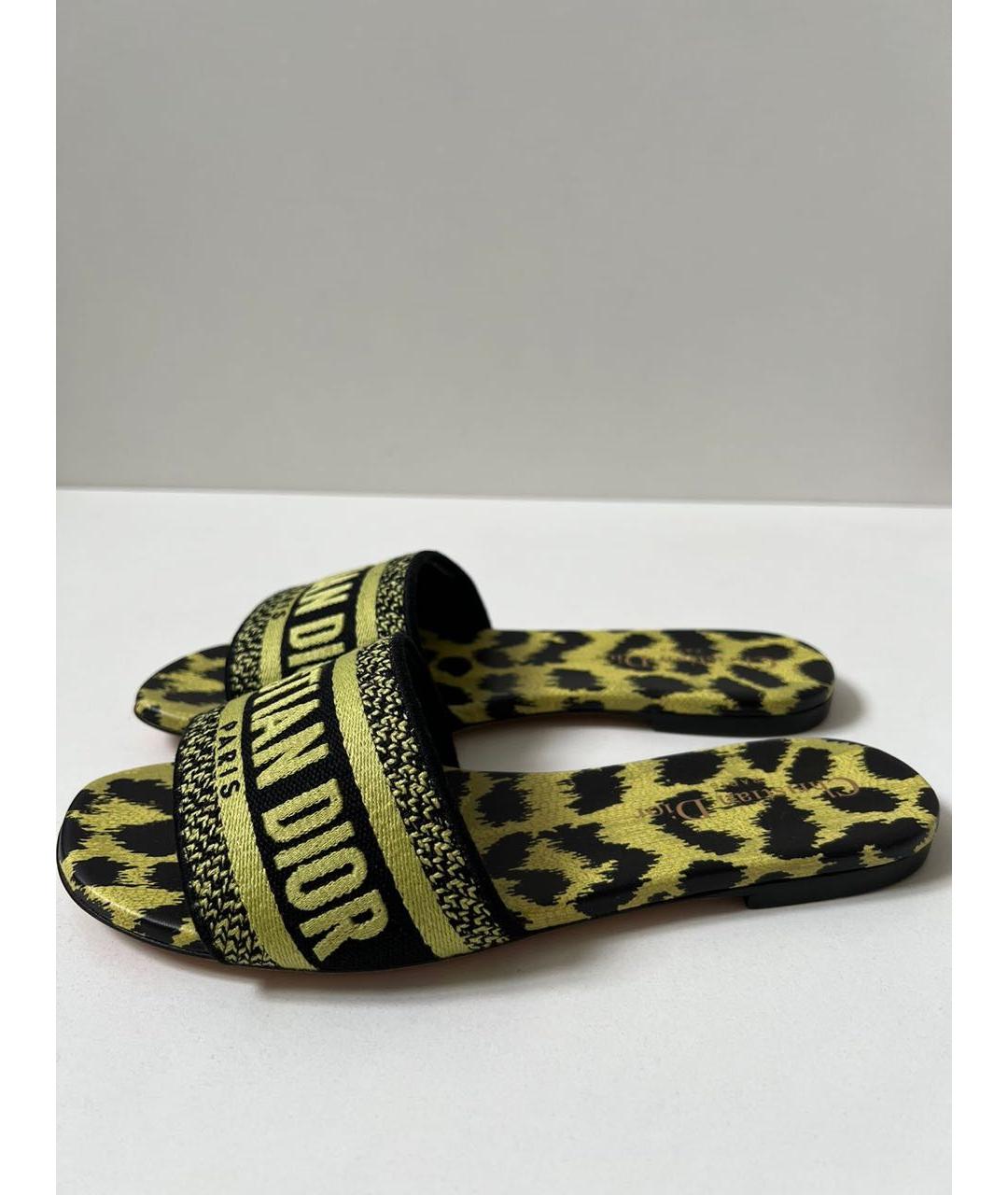 CHRISTIAN DIOR Мульти текстильные шлепанцы, фото 3