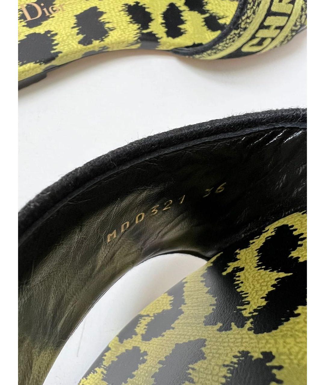 CHRISTIAN DIOR Мульти текстильные шлепанцы, фото 6