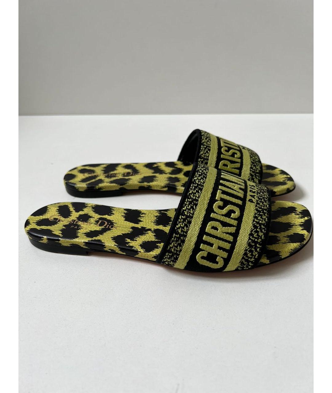 CHRISTIAN DIOR Мульти текстильные шлепанцы, фото 8
