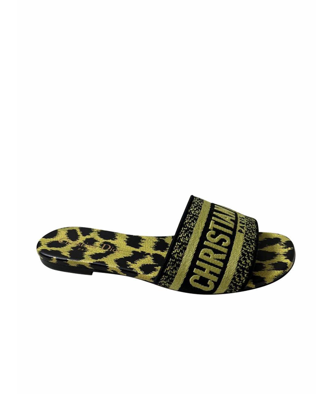 CHRISTIAN DIOR Мульти текстильные шлепанцы, фото 1