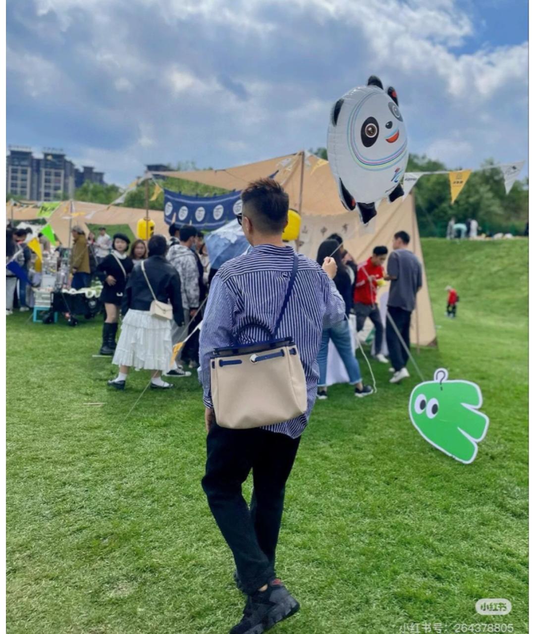 HERMES Тканевая сумка через плечо, фото 8