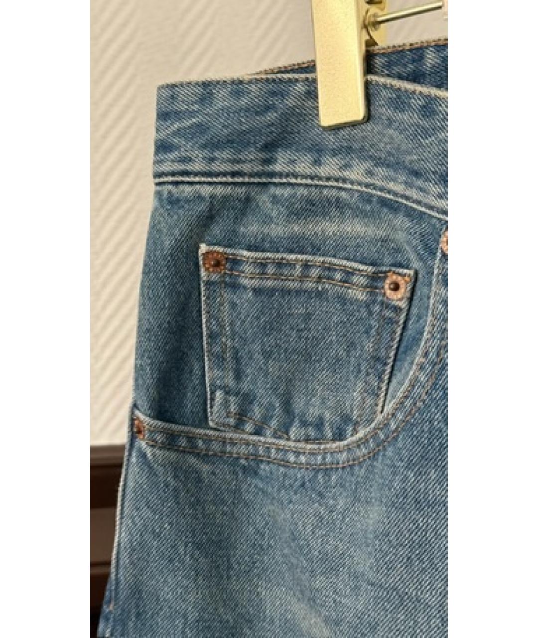 MAISON MARGIELA Голубые прямые джинсы, фото 4