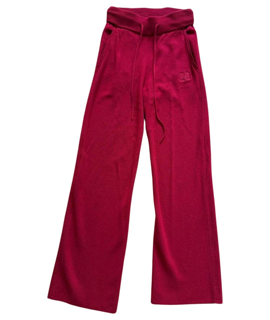 MAX MARA Бордовые шерстяные прямые брюки, фото 1