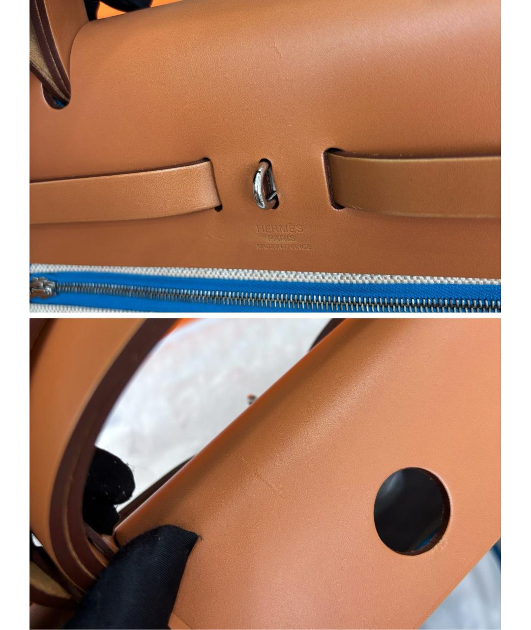 HERMES Синяя тканевая сумка через плечо, фото 6