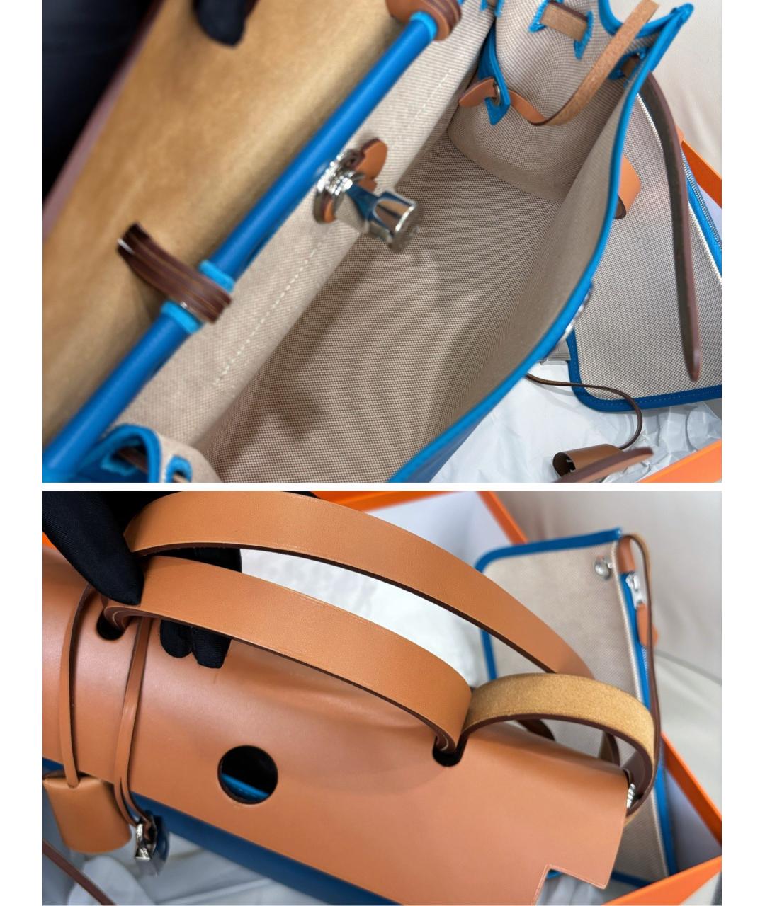 HERMES Синяя тканевая сумка через плечо, фото 8