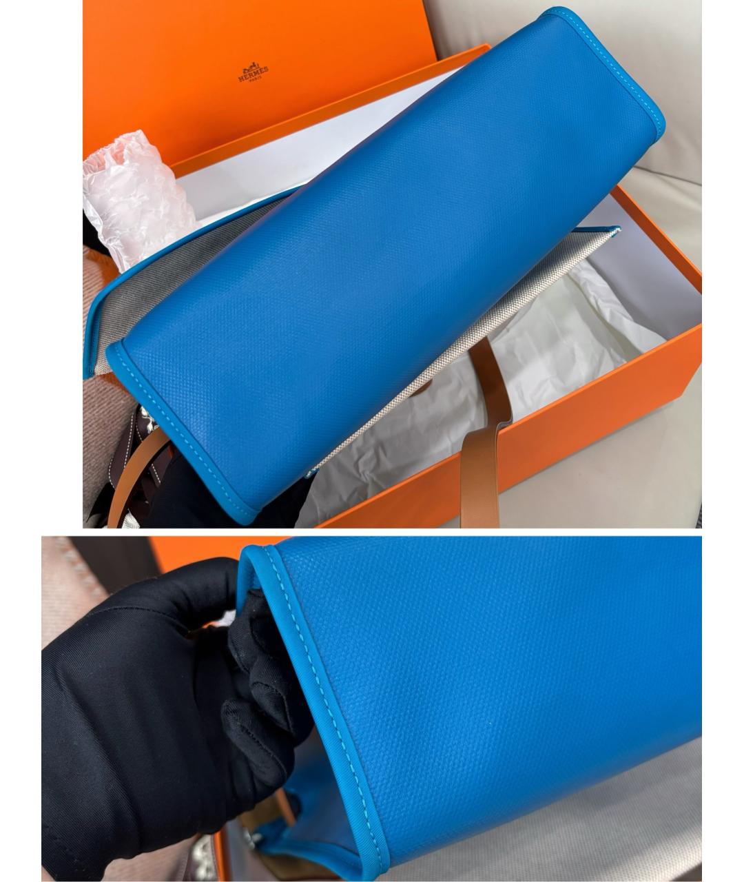 HERMES Синяя тканевая сумка через плечо, фото 7