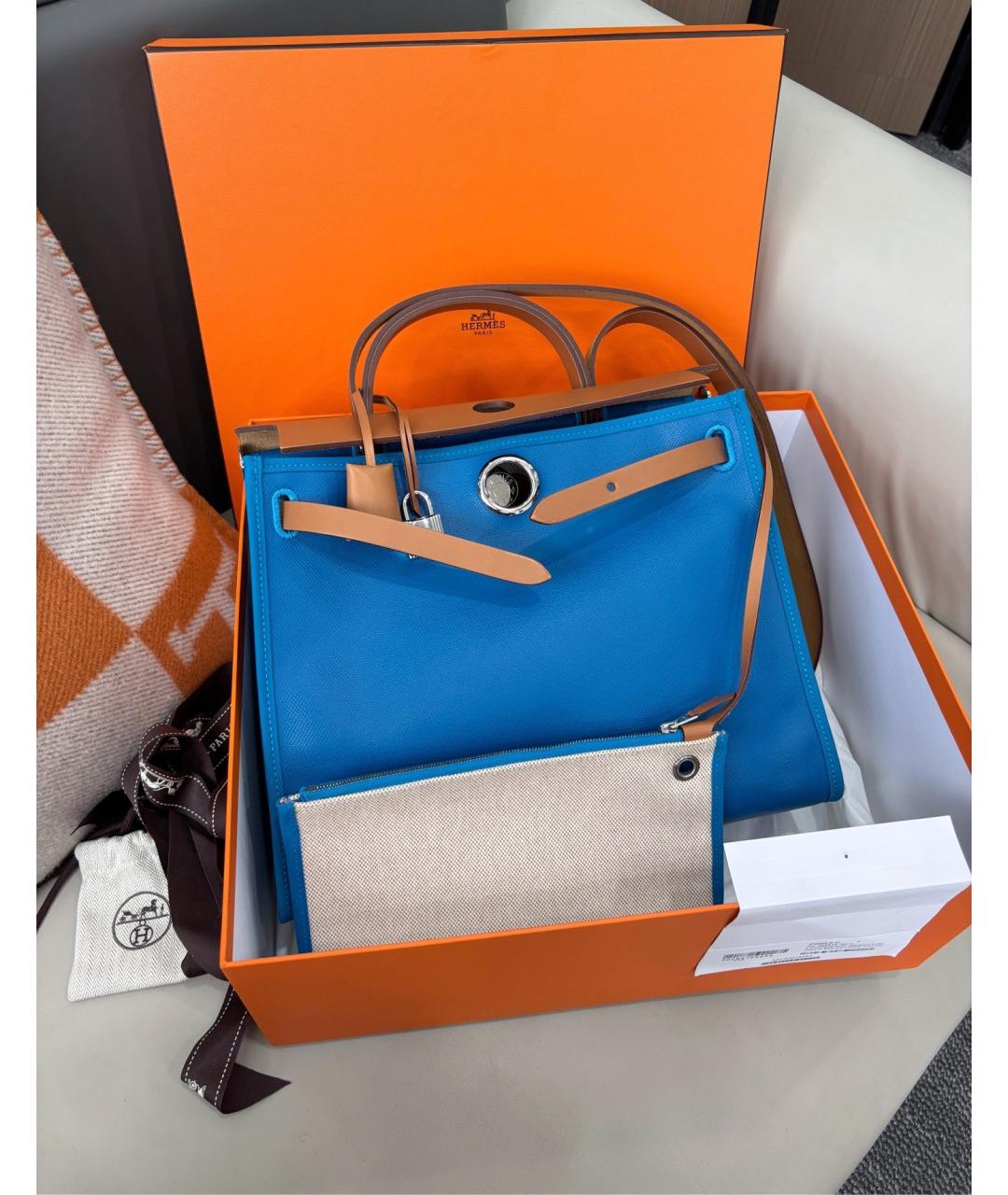 HERMES Синяя тканевая сумка через плечо, фото 9