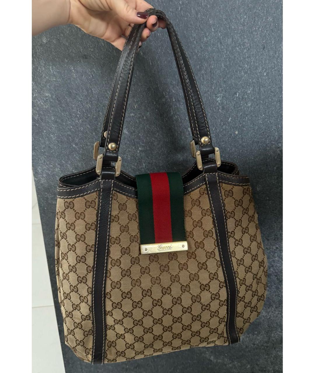 GUCCI Бежевая сумка тоут, фото 9