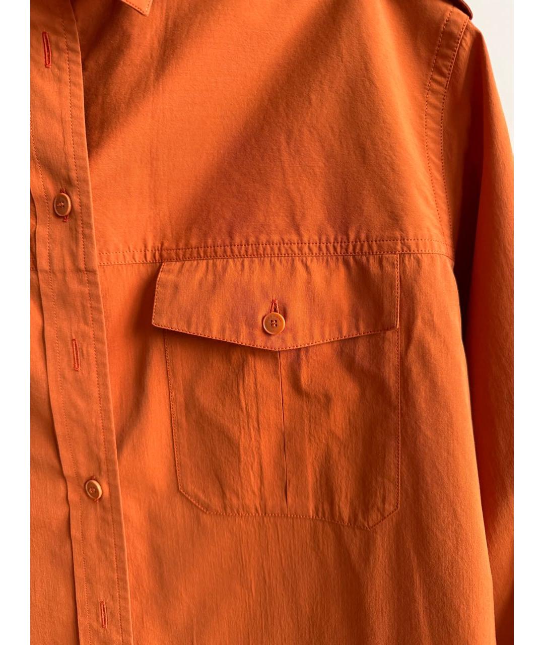 LORO PIANA Оранжевая хлопковая рубашка, фото 3