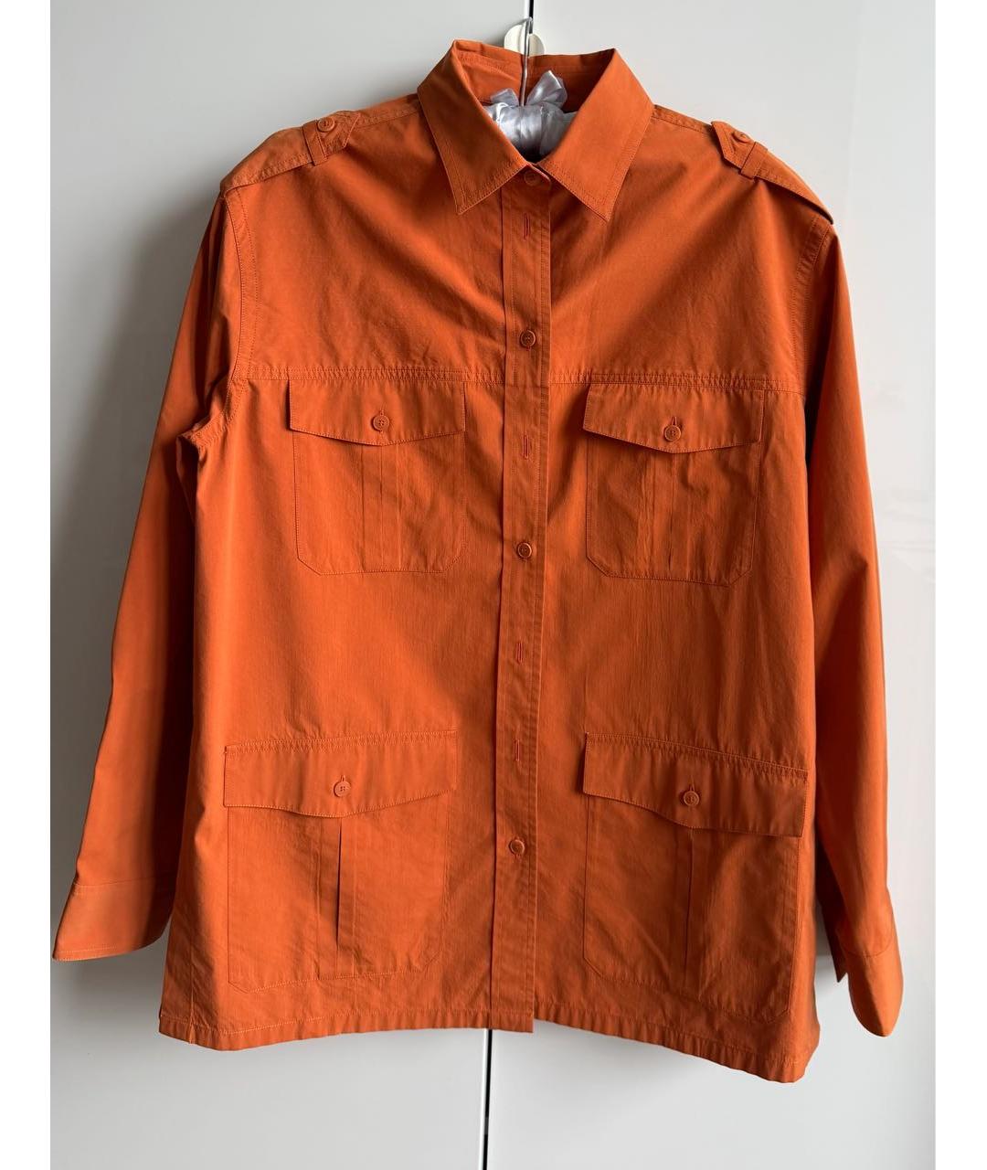 LORO PIANA Оранжевая хлопковая рубашка, фото 7