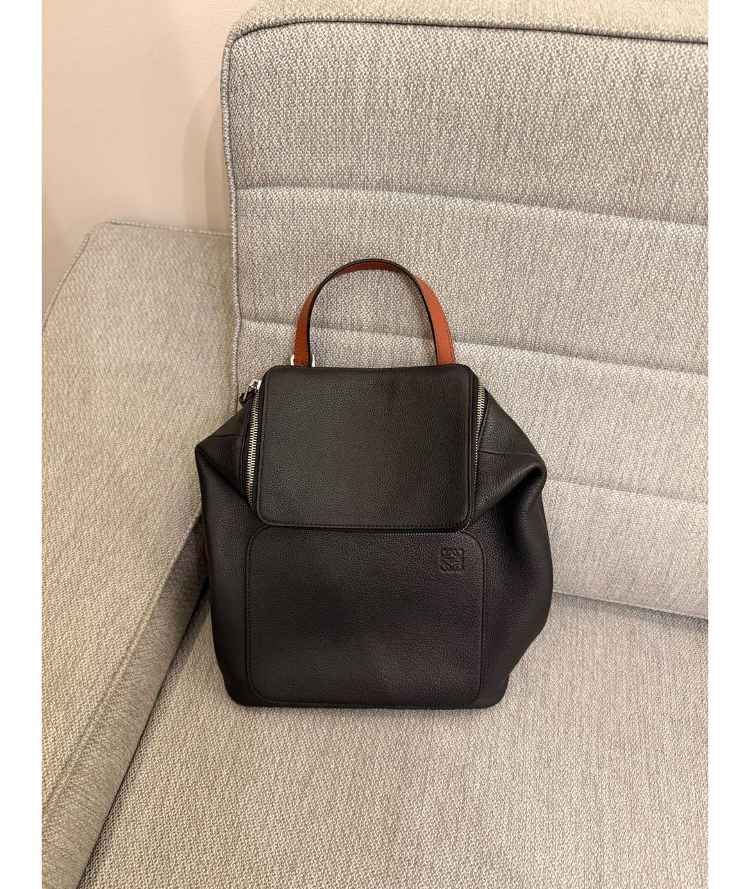 LOEWE Черный кожаный рюкзак, фото 5