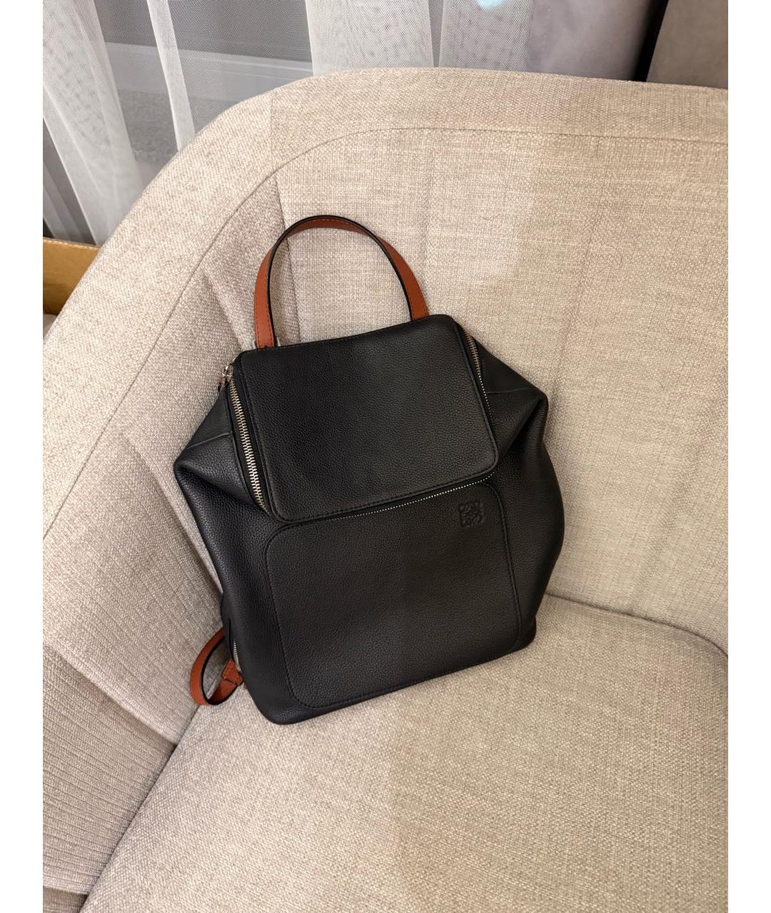 LOEWE Черный кожаный рюкзак, фото 4