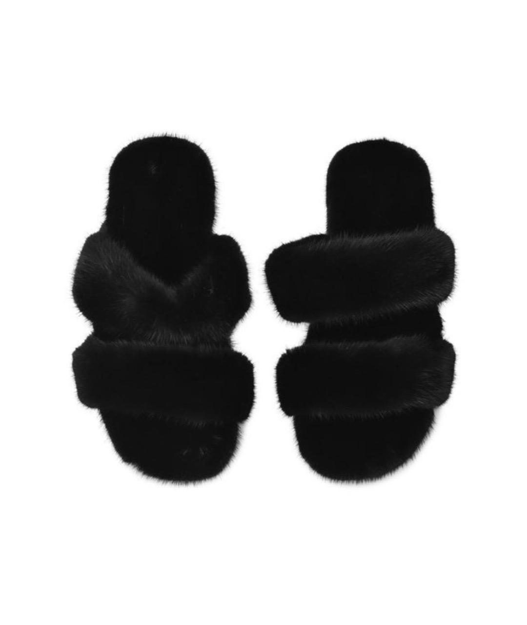 SAINT LAURENT Черные шлепанцы, фото 5