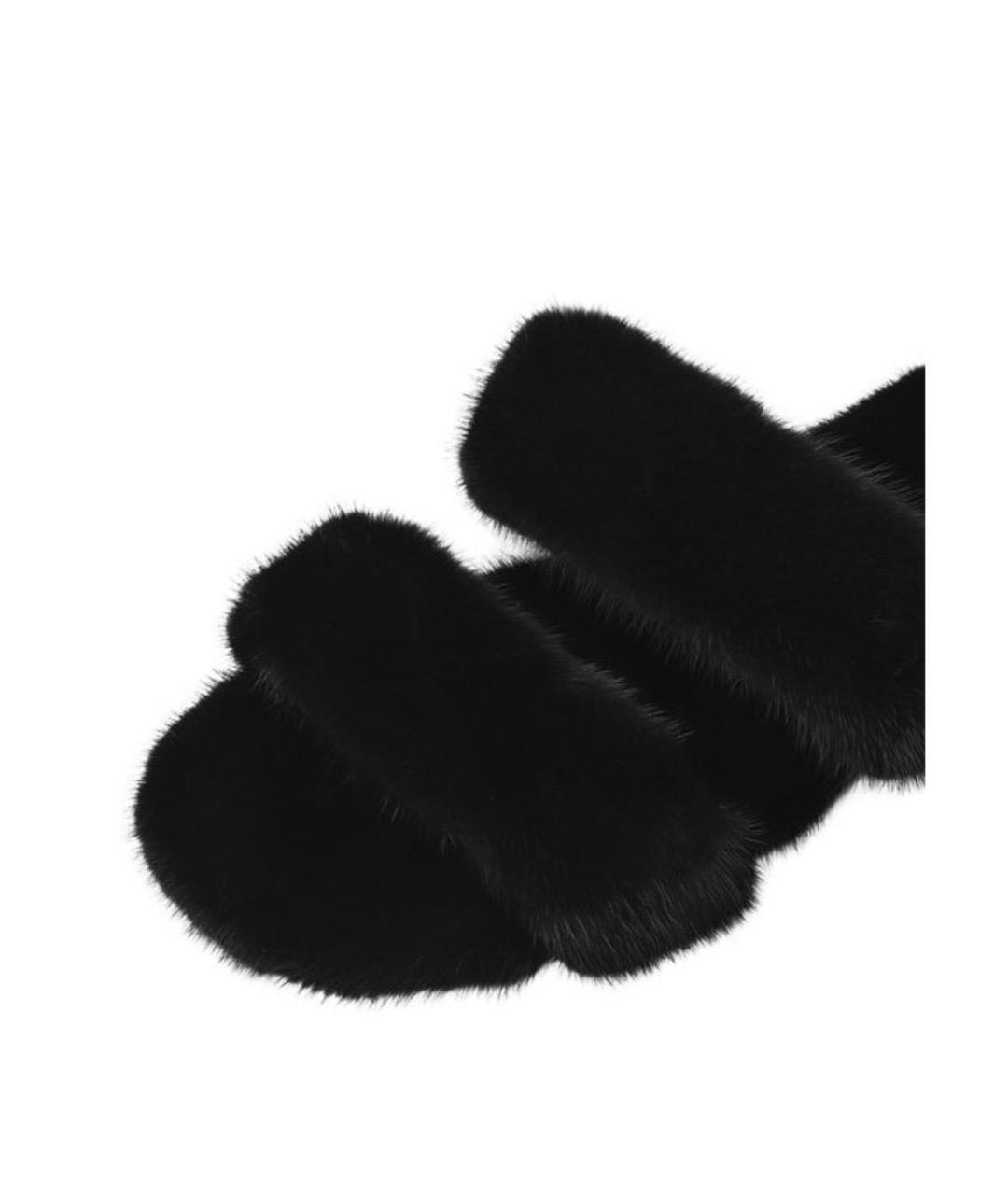 SAINT LAURENT Черные шлепанцы, фото 6
