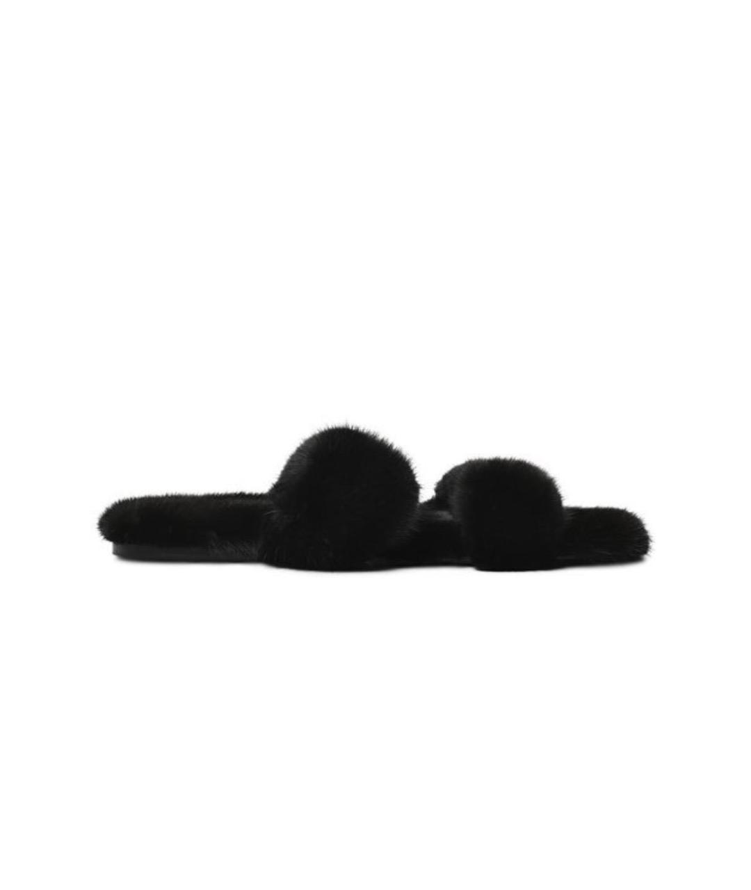 SAINT LAURENT Черные шлепанцы, фото 9