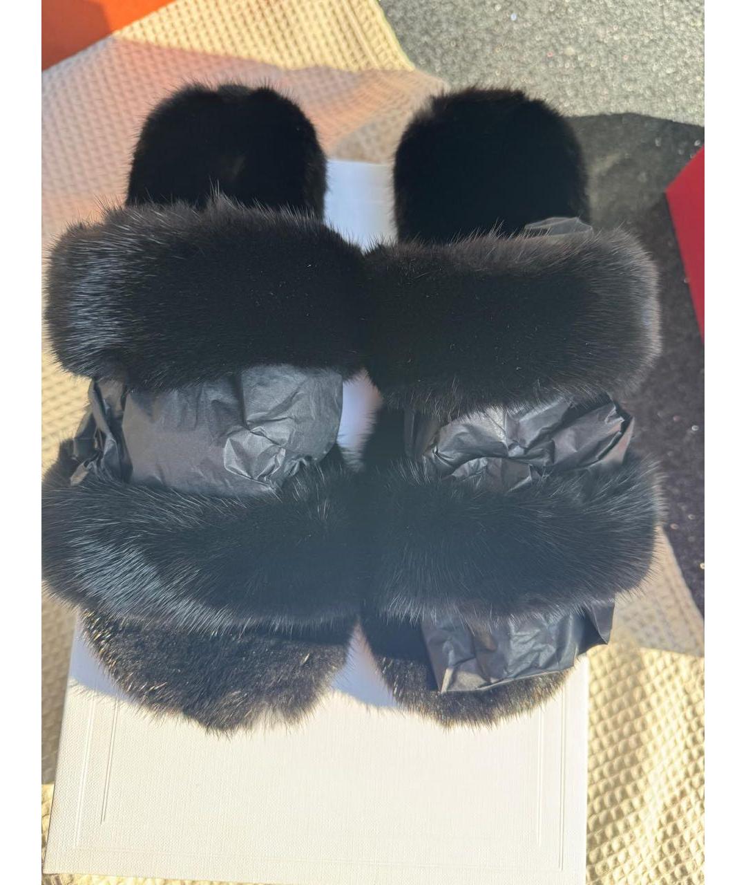 SAINT LAURENT Черные шлепанцы, фото 4