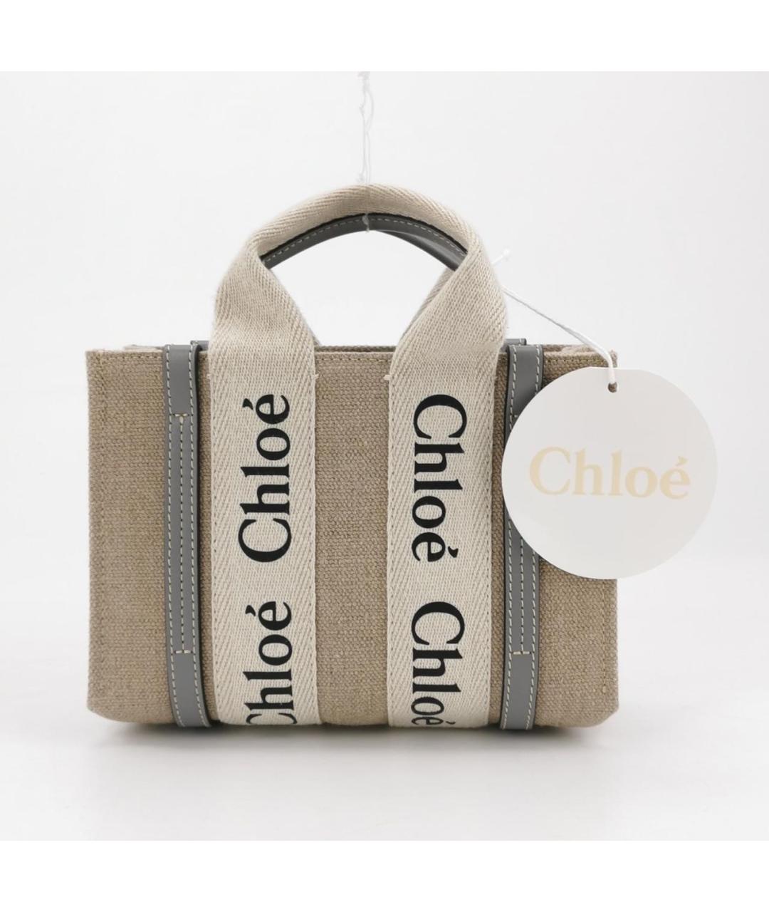 CHLOE Бежевая тканевая сумка тоут, фото 2