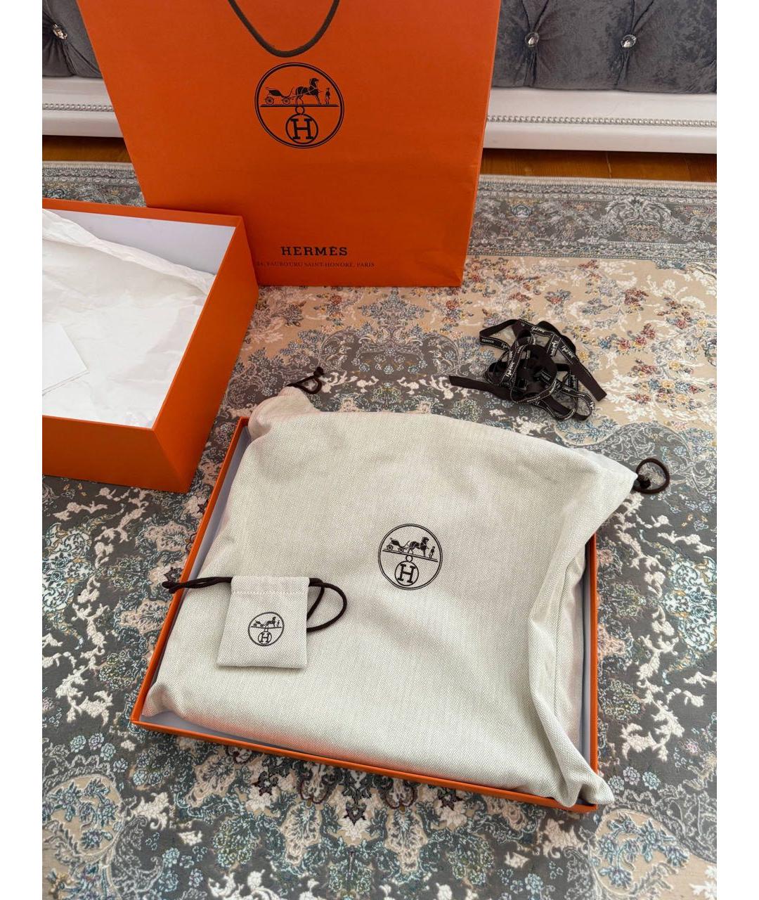 HERMES Темно-синий кожаный портфель, фото 6