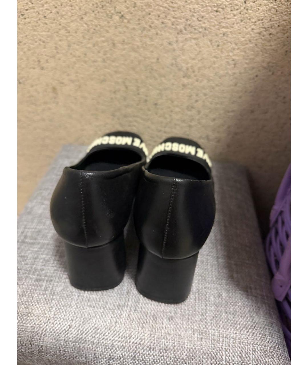 LOVE MOSCHINO Черные кожаные туфли, фото 4