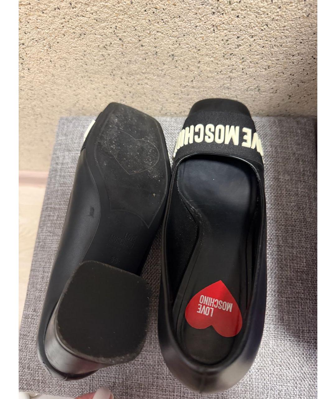 LOVE MOSCHINO Черные кожаные туфли, фото 5