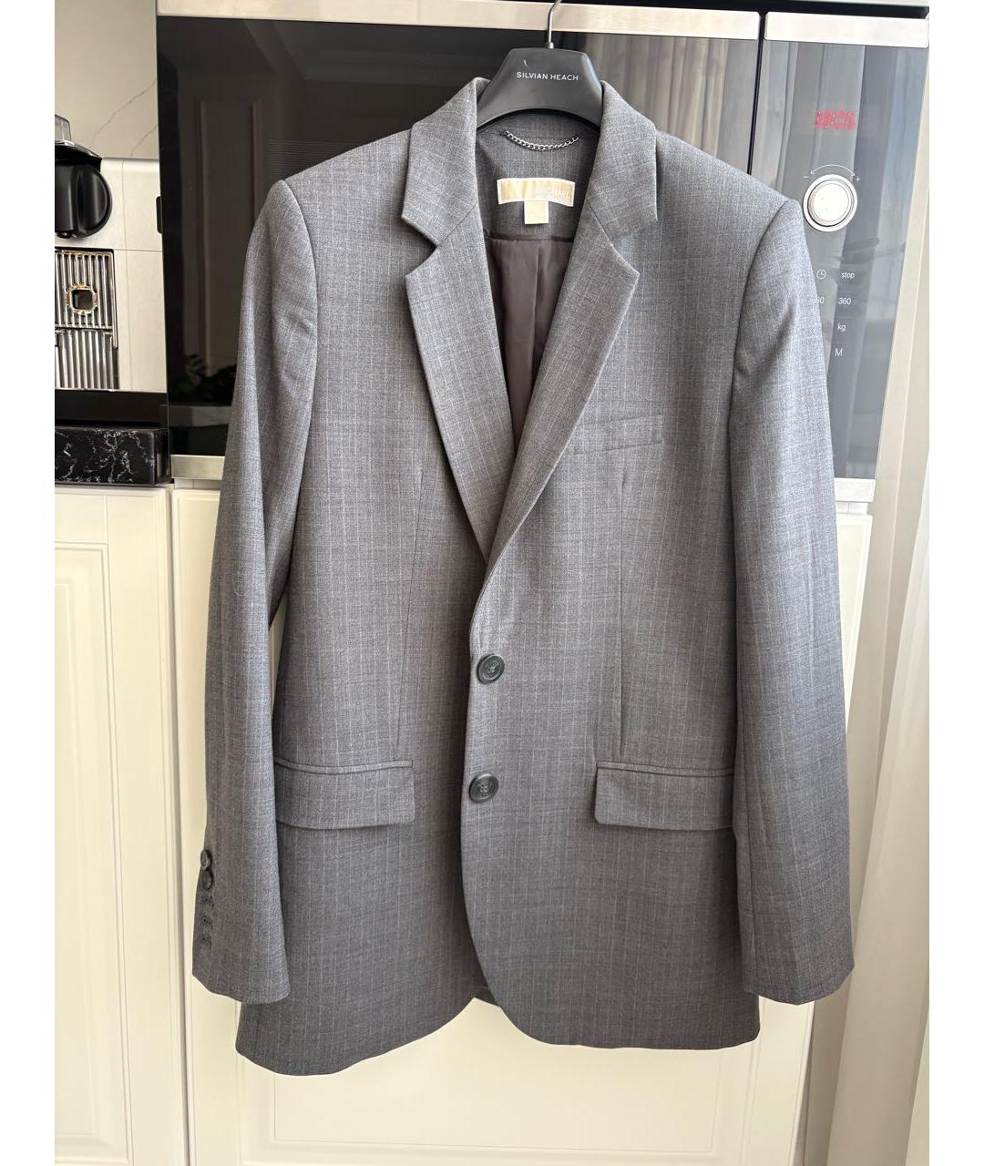 MICHAEL MICHAEL KORS Серый шерстяной жакет/пиджак, фото 8