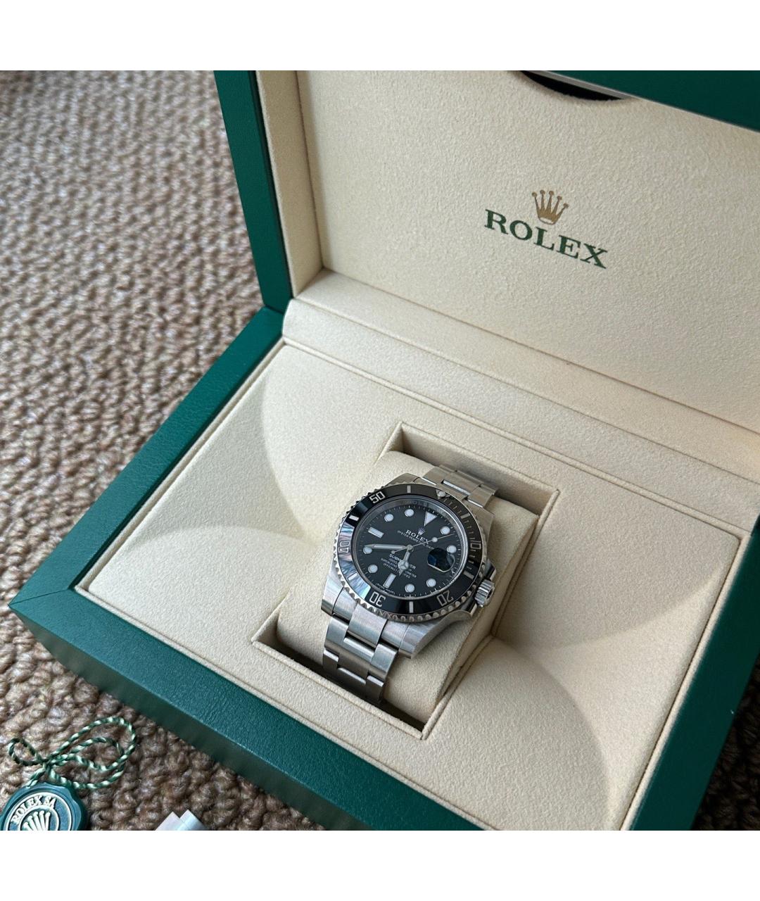 ROLEX Черные металлические часы, фото 2