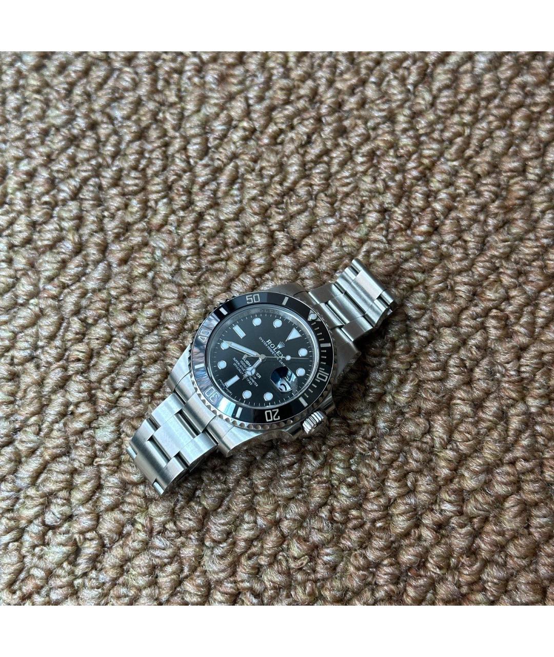 ROLEX Черные металлические часы, фото 3