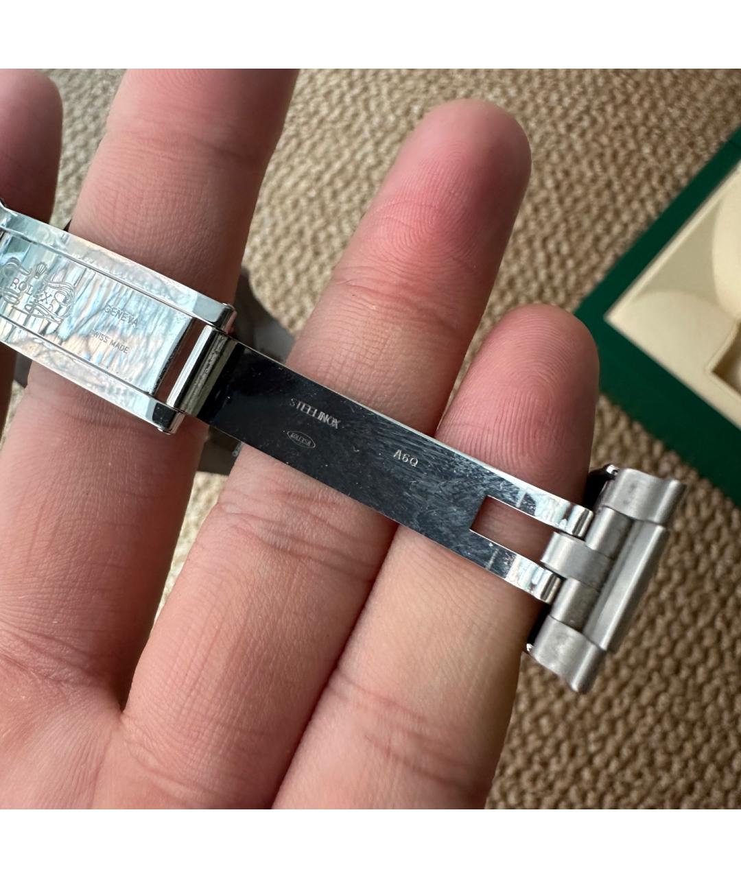 ROLEX Черные металлические часы, фото 6