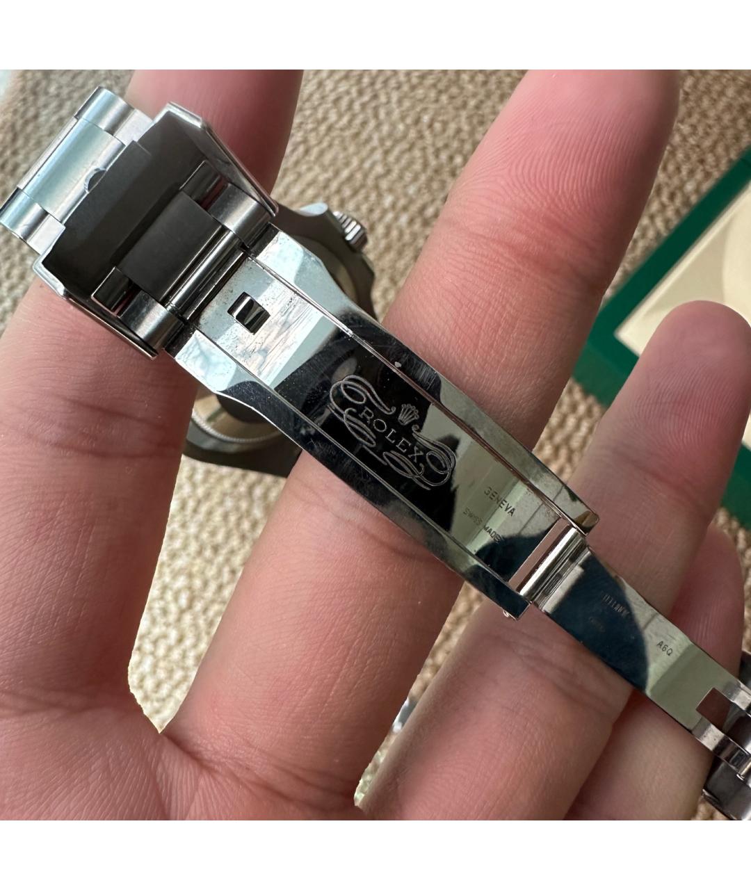 ROLEX Черные металлические часы, фото 5
