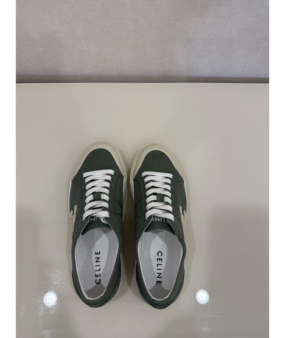 CELINE Зеленые текстильные кеды, фото 3