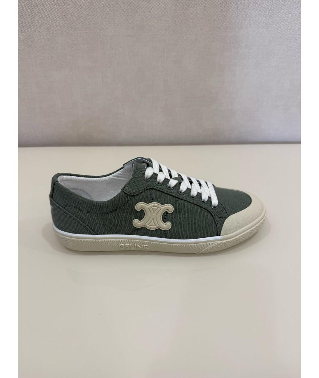CELINE Зеленые текстильные кеды, фото 5