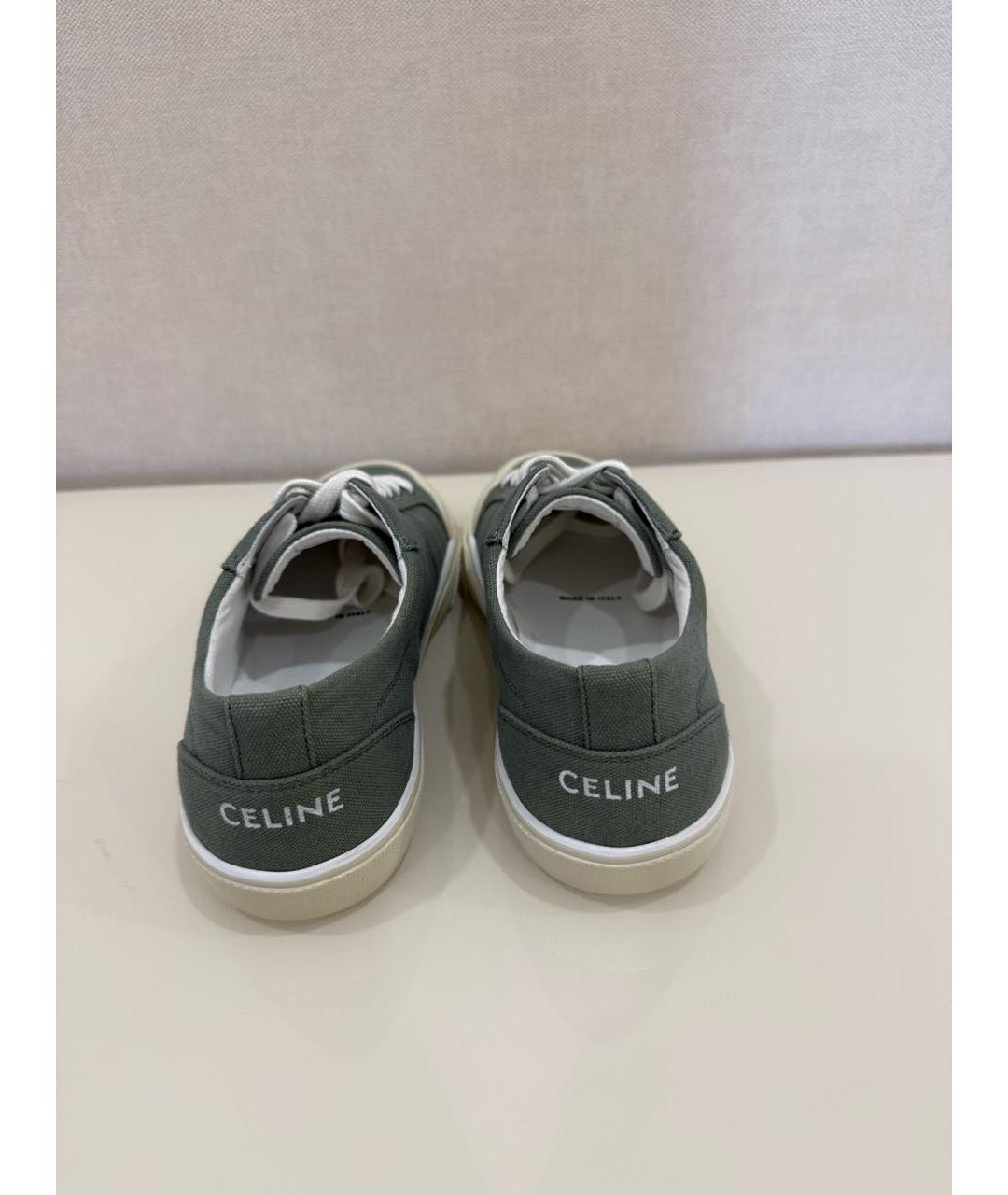 CELINE Зеленые текстильные кеды, фото 4