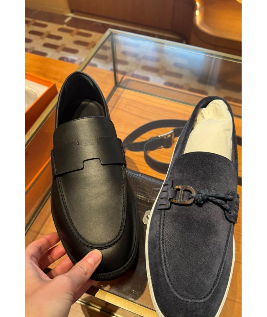 HERMES Черные кожаные лоферы, фото 7
