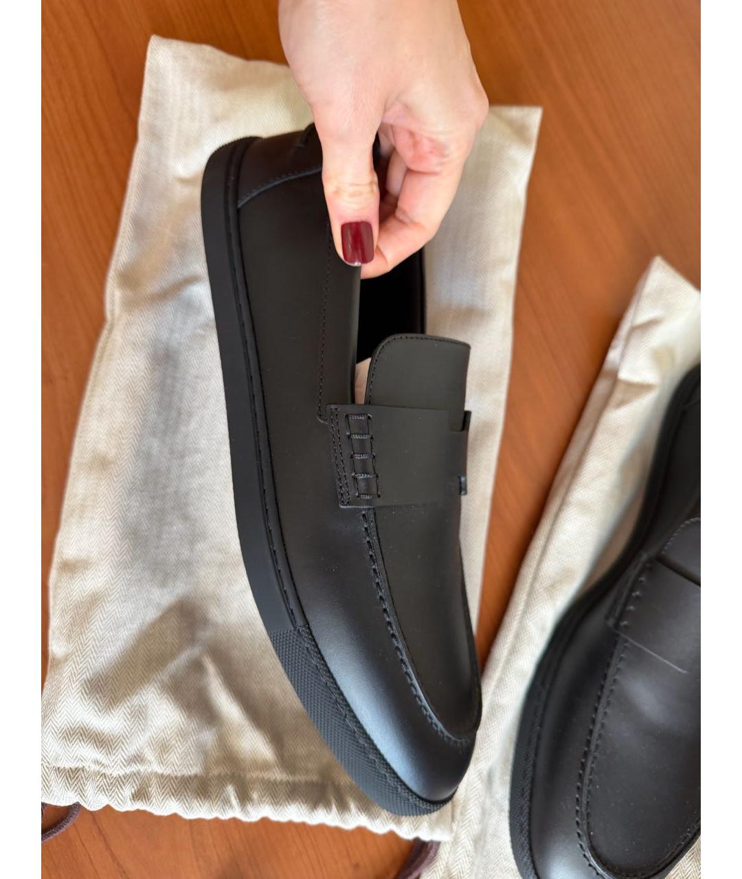 HERMES Черные кожаные лоферы, фото 6