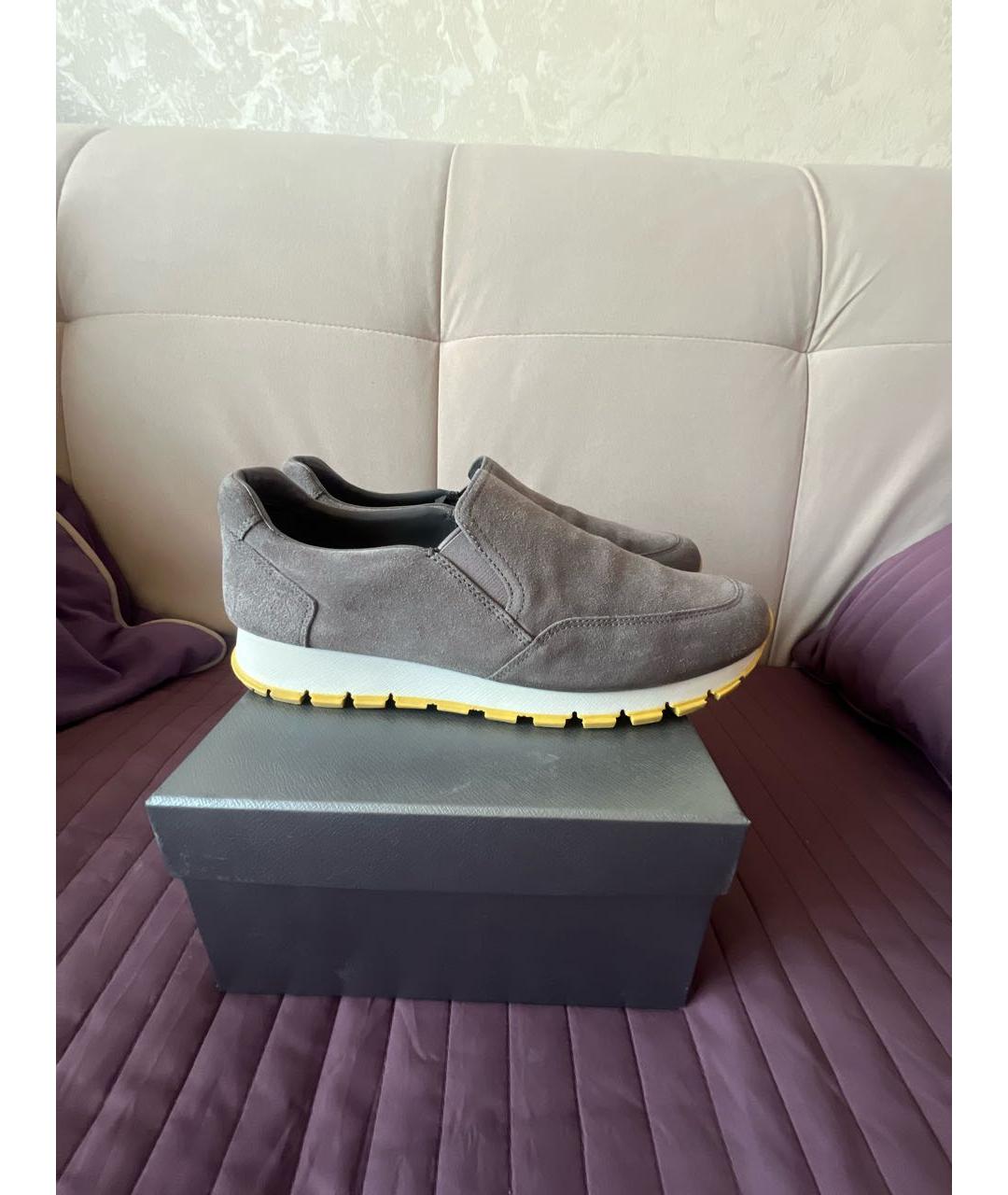 PRADA Серые замшевые слипоны, фото 5