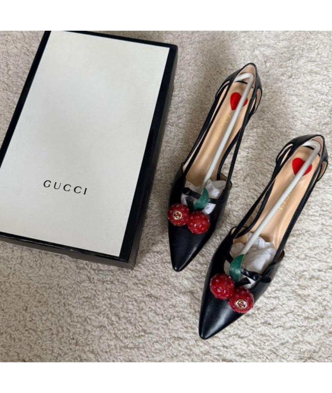 GUCCI Черные кожаные туфли, фото 3