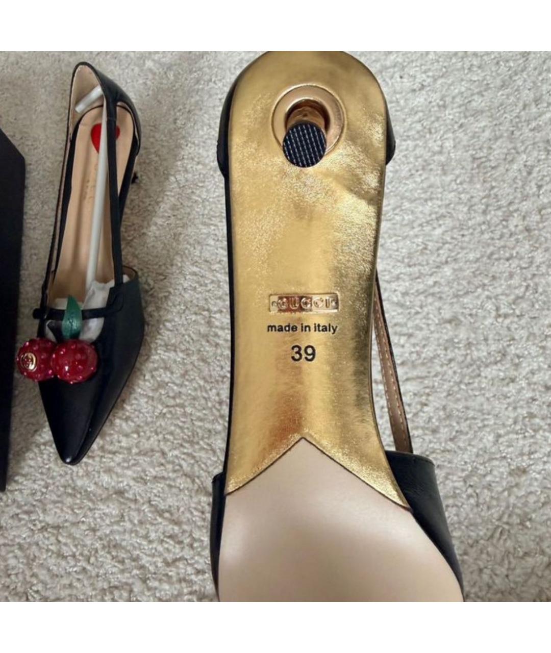 GUCCI Черные кожаные туфли, фото 4