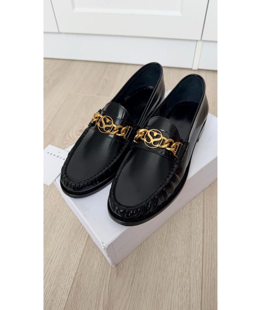 SANDRO Черные кожаные лоферы, фото 2