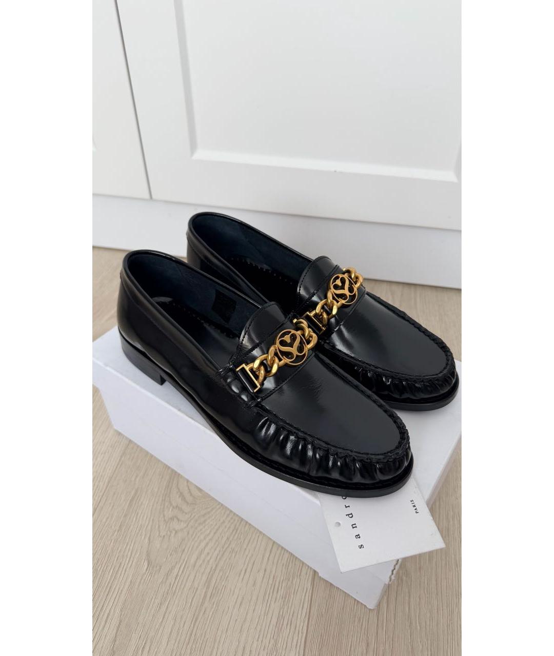 SANDRO Черные кожаные лоферы, фото 6