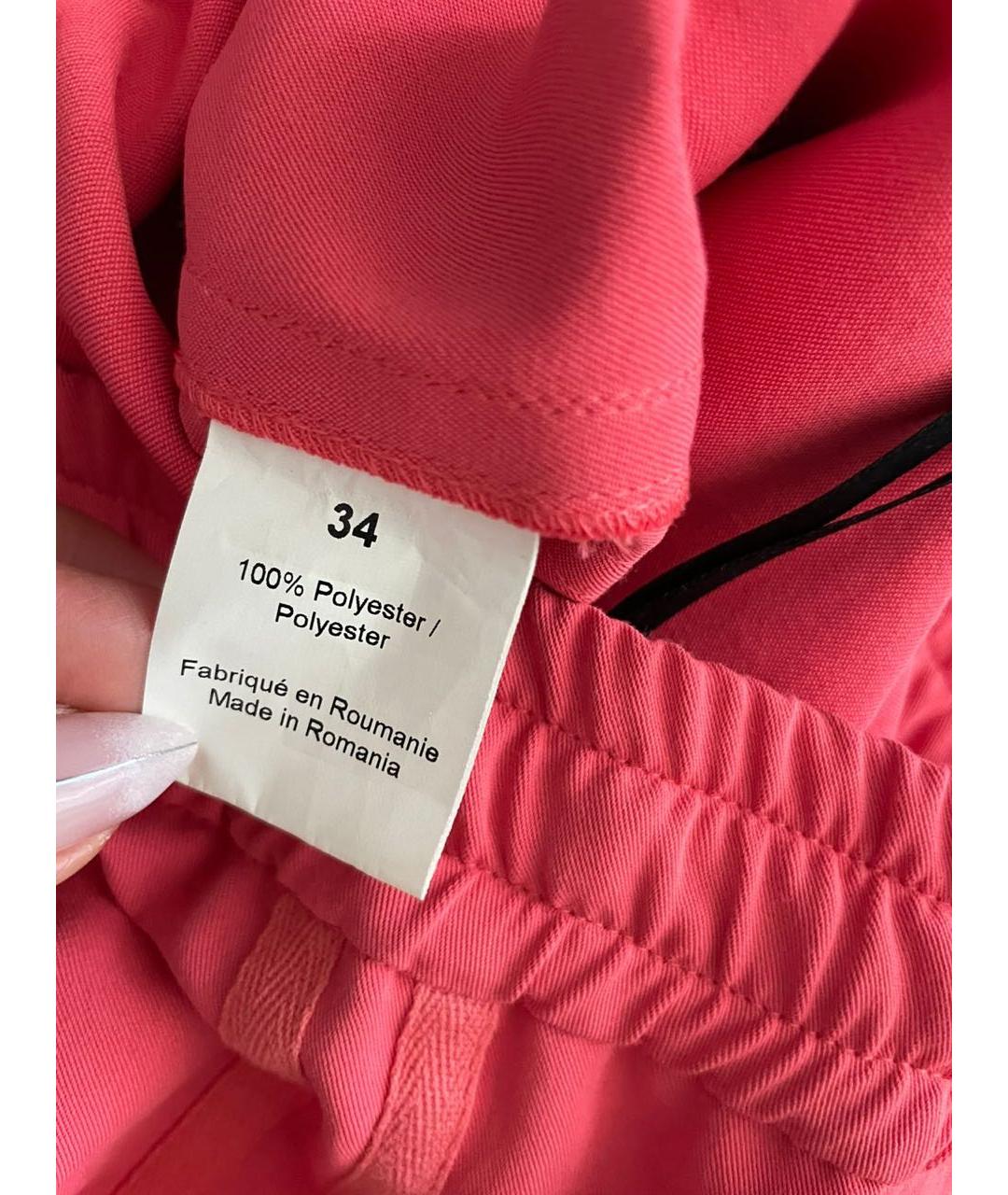 SONIA RYKIEL Коралловые полиэстеровые брюки широкие, фото 4