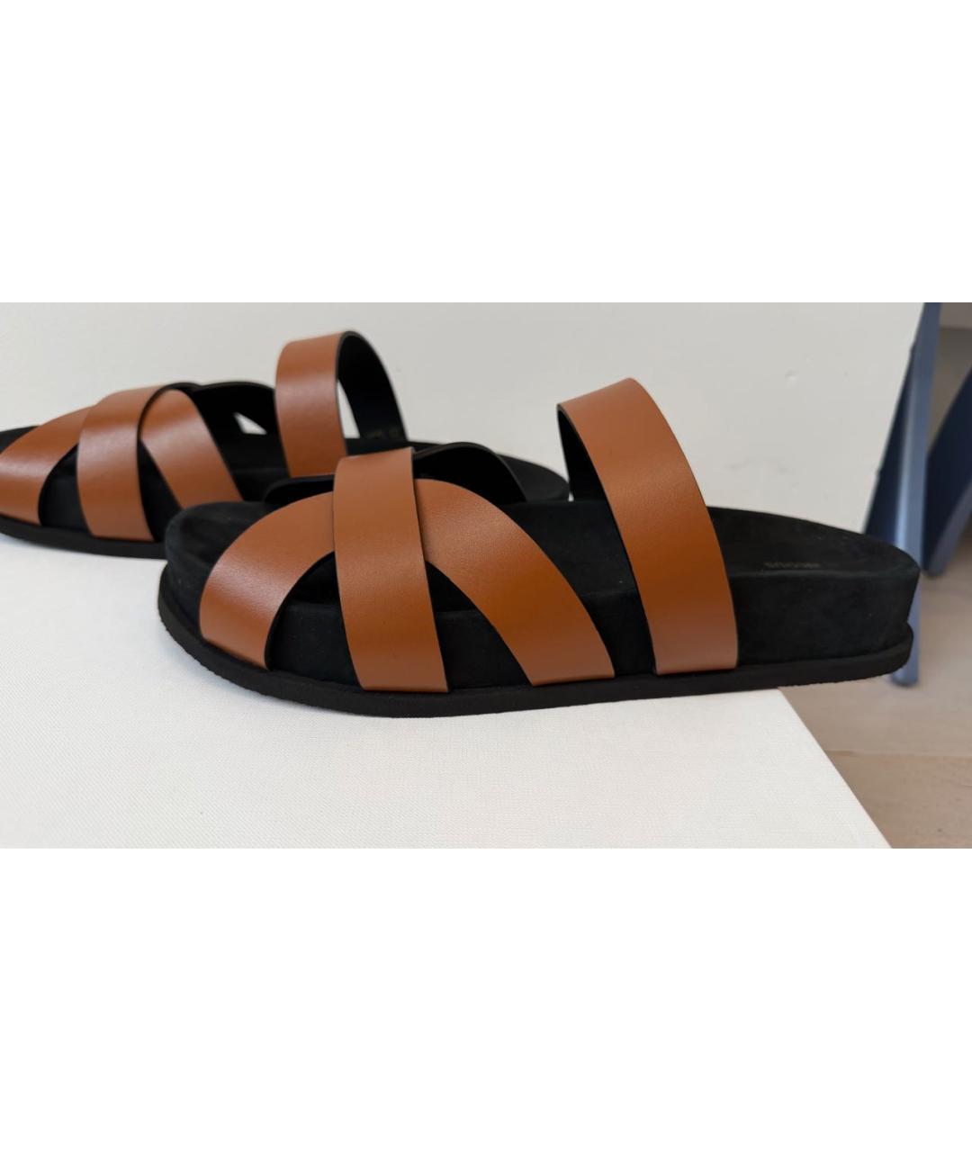 NEOUS Коричневые кожаные сандалии, фото 5