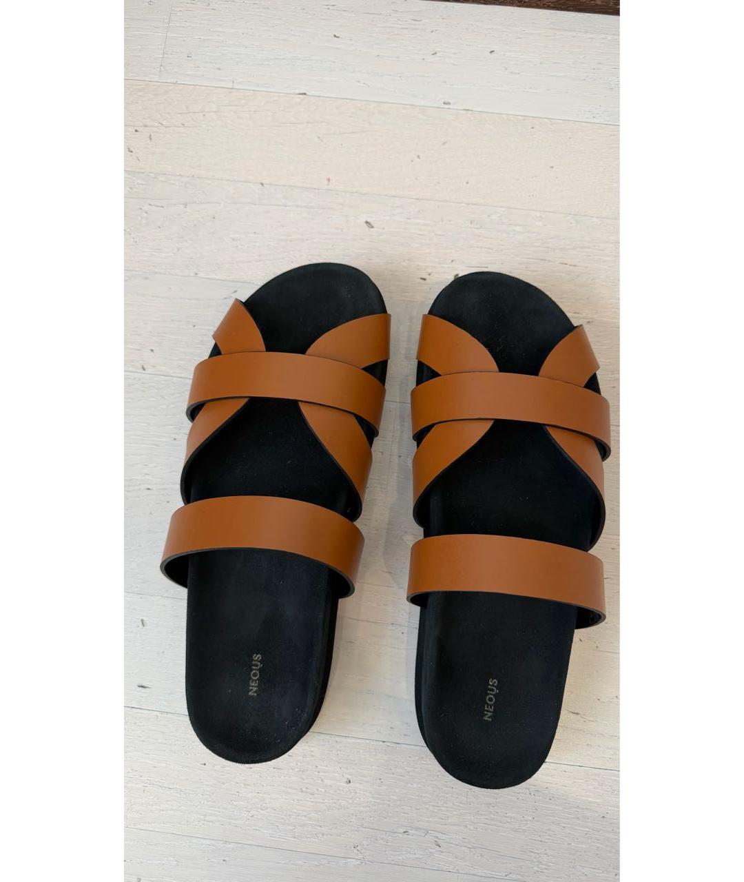 NEOUS Коричневые кожаные сандалии, фото 2