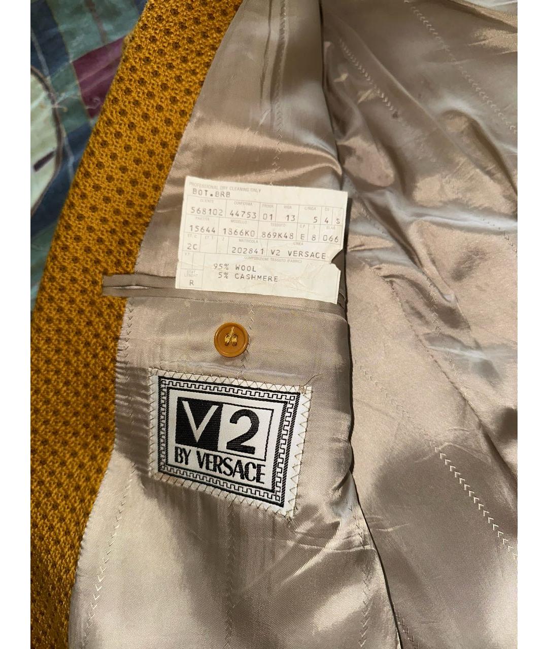 VERSACE Горчичный шерстяной пиджак, фото 4
