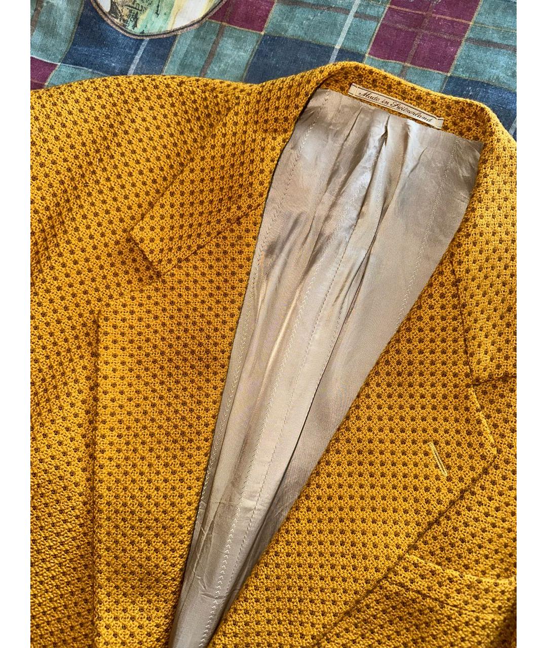 VERSACE Горчичный шерстяной пиджак, фото 5