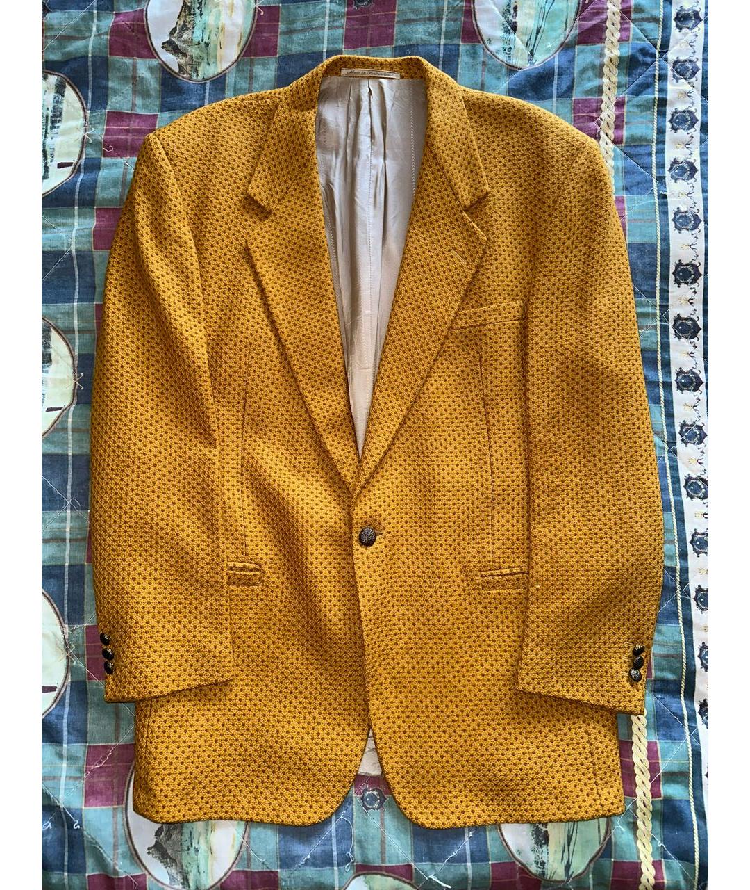 VERSACE Горчичный шерстяной пиджак, фото 6
